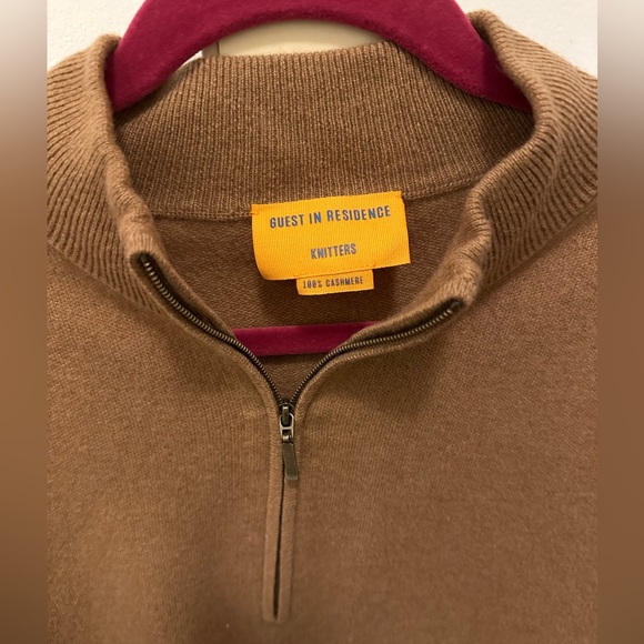 GUEST IN RESIDENCE BY GIGI HADID - Cashmere Quarter Zip in Camel XXL - Picture 2 of 7